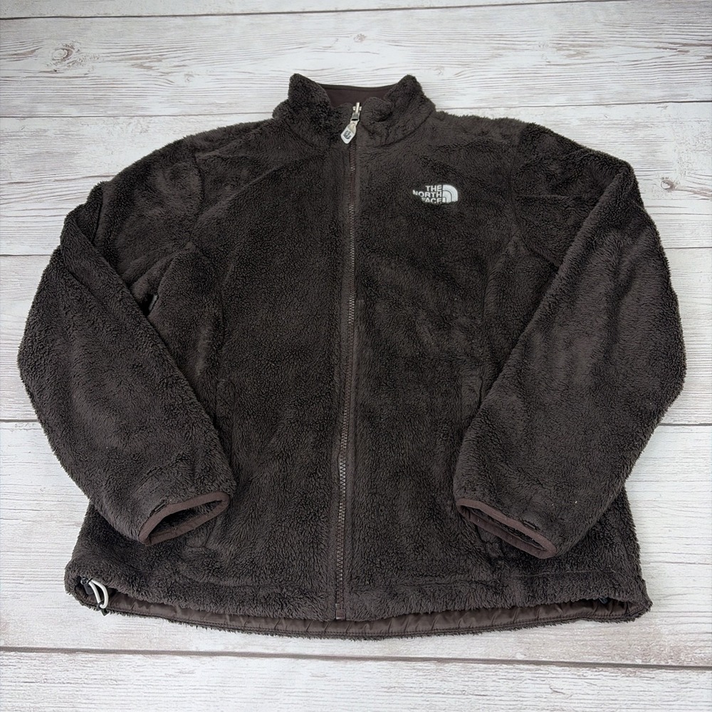 The North Face Fleece Jacket Women's Small Brown Full Zip Outdoor Furry EXC